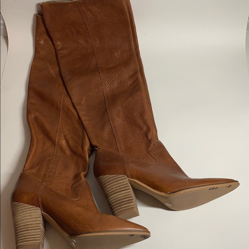 Lucky Brand Knee-High Leather Boots Size 8M